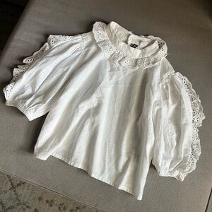 H&M Linen Ruffle Top